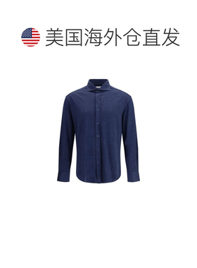 自营Brunello Cucinelli Linen Dress Men's Shirt - blue 美国奥