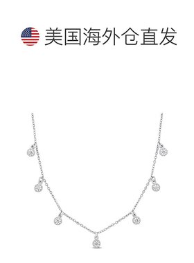 自营Mimi & Max Cubic Zirconia Station Necklace Sterling Silv