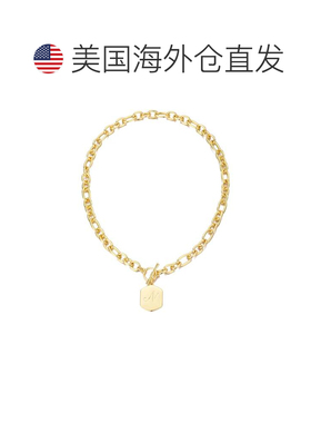 自营adornia14k Gold Plated Monogram Initial Chunky Toggle Ne
