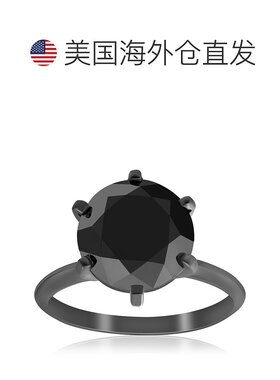 自营pompeii35 1/2 克拉黑钻单石订婚戒指 14k 黑金 - 14k 白金