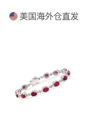 自营 925 纯银 Ross-Simons 红宝石手链 - 7.25 英寸 美国奥莱直