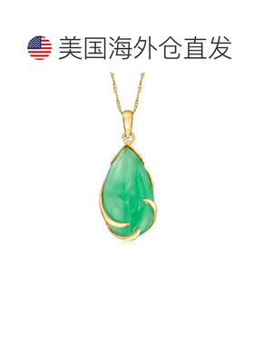 自营Ross-Simons 14kt 黄金翡翠吊坠 - 绿色 美国奥莱直发