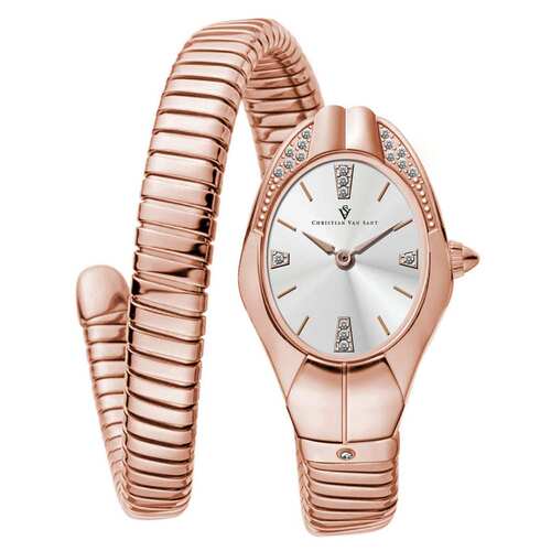 自营Christian Van Sant Women's Naga Silver Round 22mm - silv - 图0