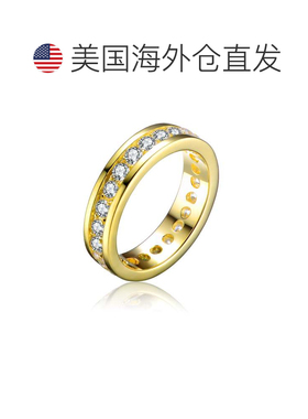自营 GENEVIVE 纯银镀金立方氧化锆戒指 - 金 美国奥莱直发