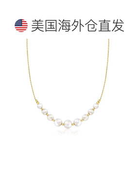 自营Ross-Simons 6-9mm Cultured Pearl Graduated Station Neckl