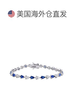 自营 mimi & max10 1/2 CT TGW 梨形创造 925 纯银蓝色和白色蓝宝