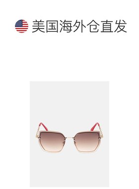自营 guess方形链式金属太阳镜-红色 美国奥莱直发