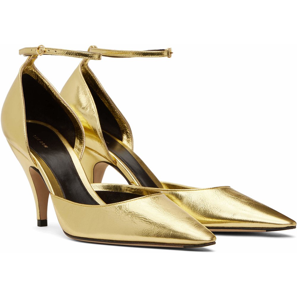 1h可退 香港直邮潮奢 The Row 女士 金色 Liisa D'Orsay 高跟鞋 F - 图2