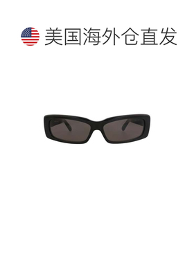自营balenciaga方形镜框回收醋酸纤维太阳眼镜-黑色黑色灰色 美国