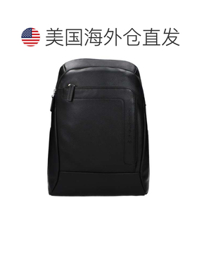 自营Piquadro Leather Men's Backpack - black 美国奥莱直发