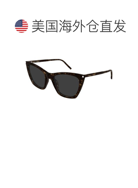 自营saint laurentSl 214 Kate薄龟形醋酸粗体超大号太阳镜-灰色