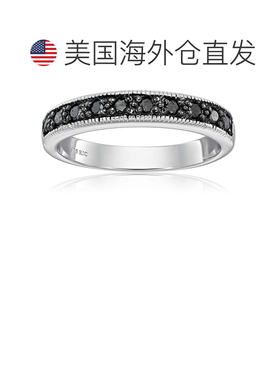 自营 vir jewels1/4 克拉黑色钻石戒指结婚戒指带锯状纹 0.925 纯
