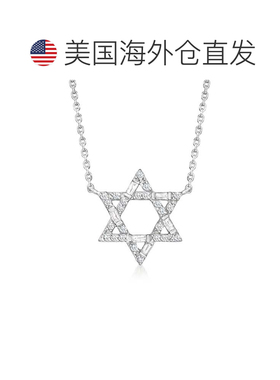 自营Ross-Simons 钻石大卫之星项链 925 纯银 16 英寸 美国奥莱直