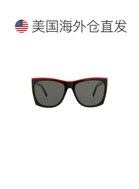 自营saint laurent方形复古醋酸板材太阳镜-灰色 美国奥莱直发