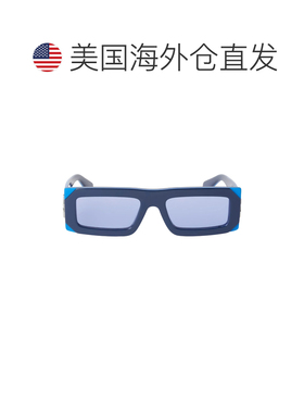 自营 off-white米白色月桂长方形太阳镜-深蓝色 美国奥莱直发配饰