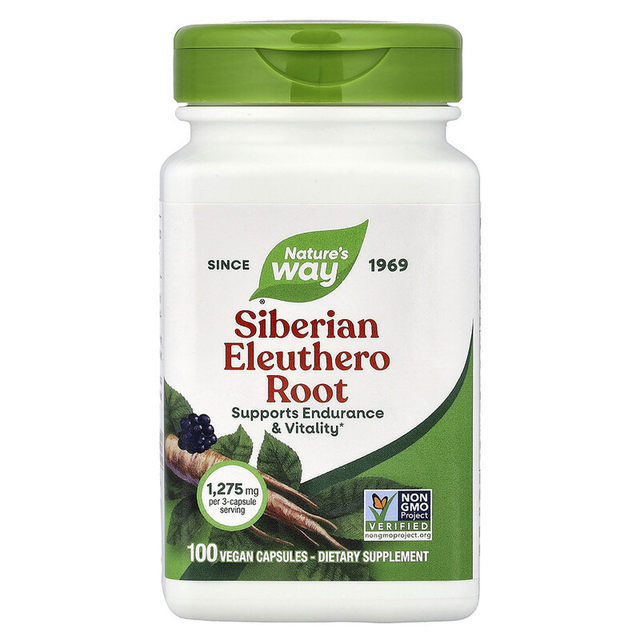 ເສັ້ນຜົມຮ່ອງກົງ Nature S Way Acanthopanax Root Capsules ປັບປຸງຄວາມແຂງແຮງ ແລະ ຄວາມແຂງແຮງ 100 Capsules