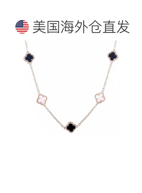 自营adornia14k Rose Gold Plated Mixed Black and White Clover