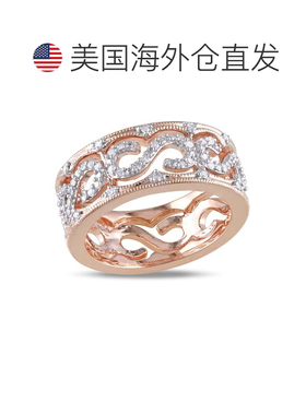 自营Mimi & Max 1/4ct TDW Diamond Openwork Scroll Ring Pink S