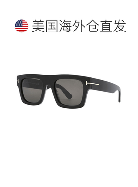 自营Tom Ford黑色醋酸纤维长方形灰色男士太阳镜FT0711 01A 53-黑