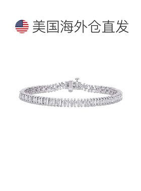 自营Mimi & Max 4 1/2ct DEW 莫桑石棒形网球手链 925 纯银 - 白