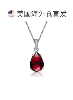 自营geneviveSterling Silver White Gold Plated with Pear Shap