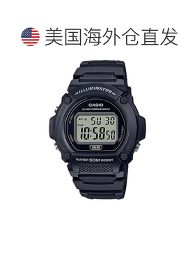 自营Casio Men's Classic Digital Watch with Black Dial - W-21