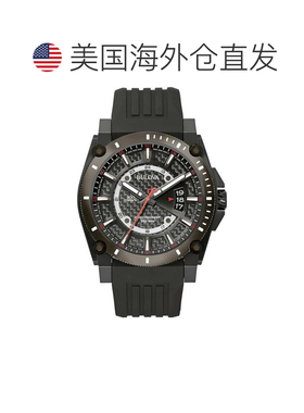 自营Bulova Men's Icon 46mm Quartz Watch - black 美国奥莱直发