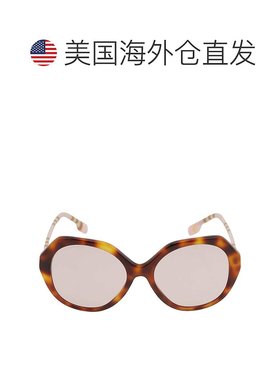 自营Burberry Pink Geometric Ladies Sunglasses BE4375 4019/5