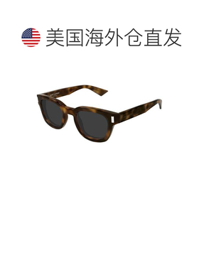 自营saint laurentSl 838金属龟形方形太阳眼镜-黑色 美国奥莱直