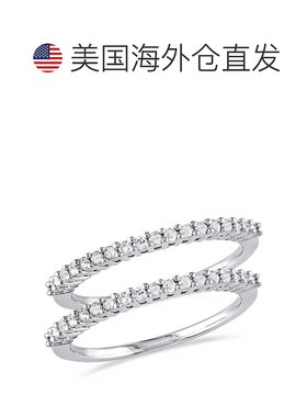 自营 925 纯银 Mimi & Max 1/3 克拉 TDW 钻石 2 件套周年纪念戒