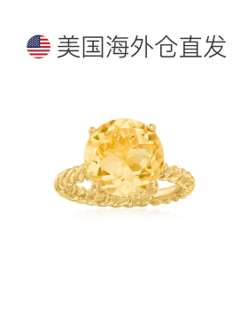自营Ross-Simons 黄水晶戒指 18 克拉金 18 克拉 - 黄色 美国奥莱
