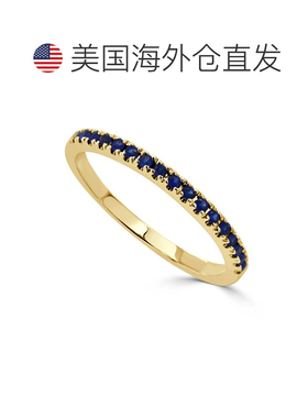 自营sabrina14K Yellow Gold Blue Sapphire Band - yellow gold