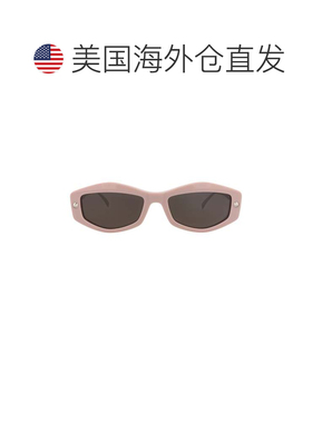 自营alexander mcqueen方形复古醋酸板材太阳镜-粉色银灰色 美国