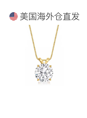 自营Ross-Simons CZ 单石项链 14kt 黄金 - 20 英寸 美国奥莱直发