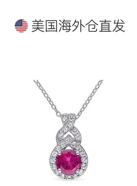 自营 Mimi & Max 1 4/5 克拉 TGW 人造白色蓝宝石和人造红宝石泪