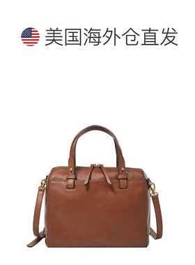 自营Fossil Women's Rachel Leather Satchel - brown 美国奥莱直
