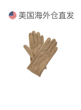 自营Portolano真丝衬里绒面革手套-棕色 美国奥莱直发