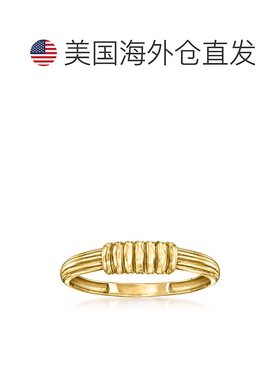 自营 Ross-Simons 18kt 黄金罗纹中心戒指 - 黄色 美国奥莱直发