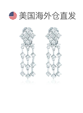 自营GENEVIVE 纯银立方氧化锆枝形吊灯耳环 - 银白色 美国奥莱直