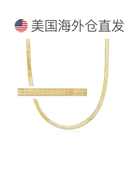自营Ross-Simons 意大利 4 毫米 18kt 金镀纯银人字形链项链 - 18