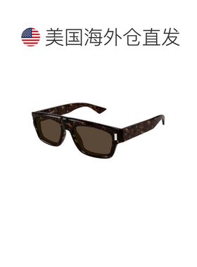 自营Saint Laurent Sunglasses Square Full Rim, Black Frame An