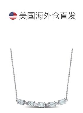 自营Mimi & Max 2ct TGW Aquamarine 1/7ct TW Diamond Rounded B