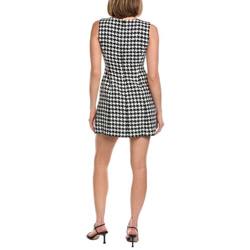 自营Carolina Herrera Houndstooth Linen-Blend Mini Dress - bl - 图2
