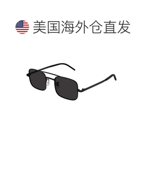 自营saint laurent黑色Sl 331双桥哑光方形太阳镜-黑色 美国奥莱