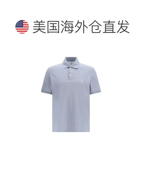 自营Brunello Cucinelli Cotton Polo Men's Shirt - blue 美国奥