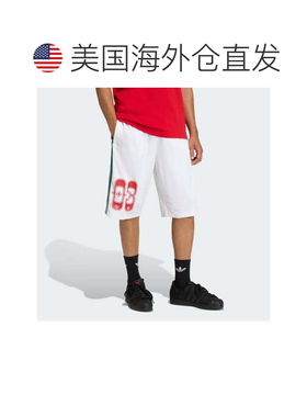 自营Men's adidas SHORTS ROSES - white / collegiate green 美