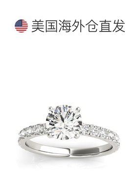 pompeii31 克拉钻石圆形切割订婚戒指单排 10k 白金 - 10k 黄金