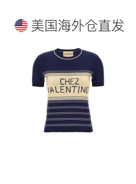 自营Valentino Garavani Women's Chez Valentino T-Shirt - blue