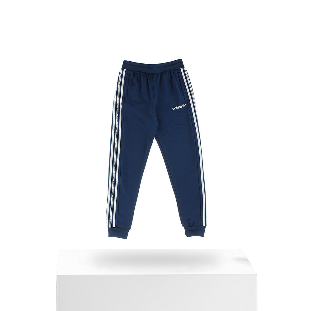 美国直邮Adidas阿迪达斯休闲裤儿童款蓝色宽松跑步束脚裤直筒条纹 - 图3