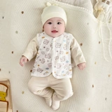 Детский осенний жилет для новорожденных, бандаж пупочный подходит для мужчин и женщин для девочек, хлопковая удерживающая тепло майка топ